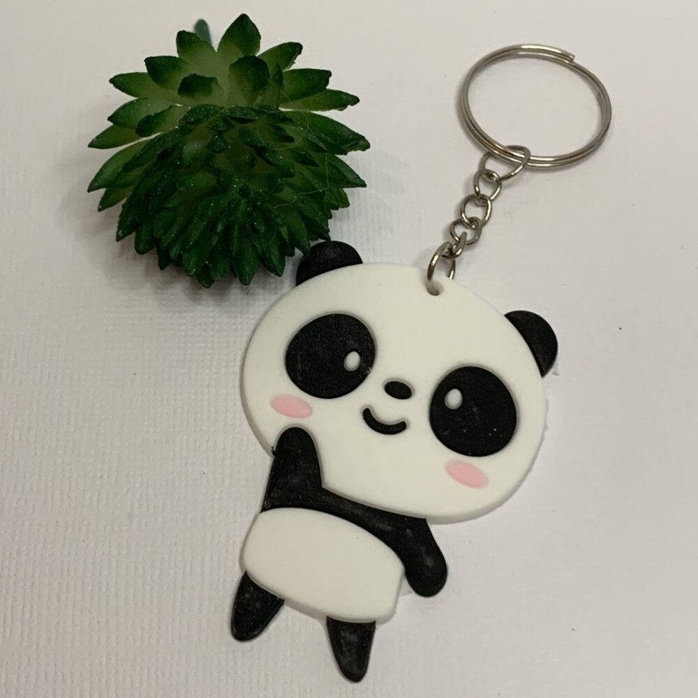 Panda Keychain, Panda Bear Keychain, Silly Animal Keychain, Gift Idea, Panda